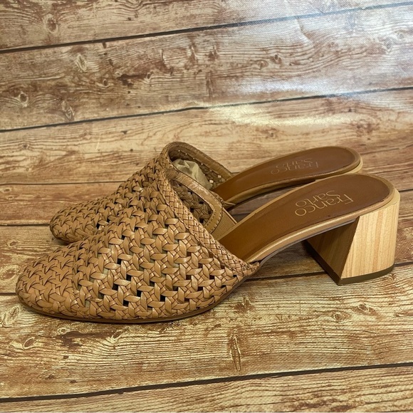 Franco Sarto Neo 3 Mule Slide Citron Woven Leather Size 9.5 tan/ brown - Picture 3 of 15